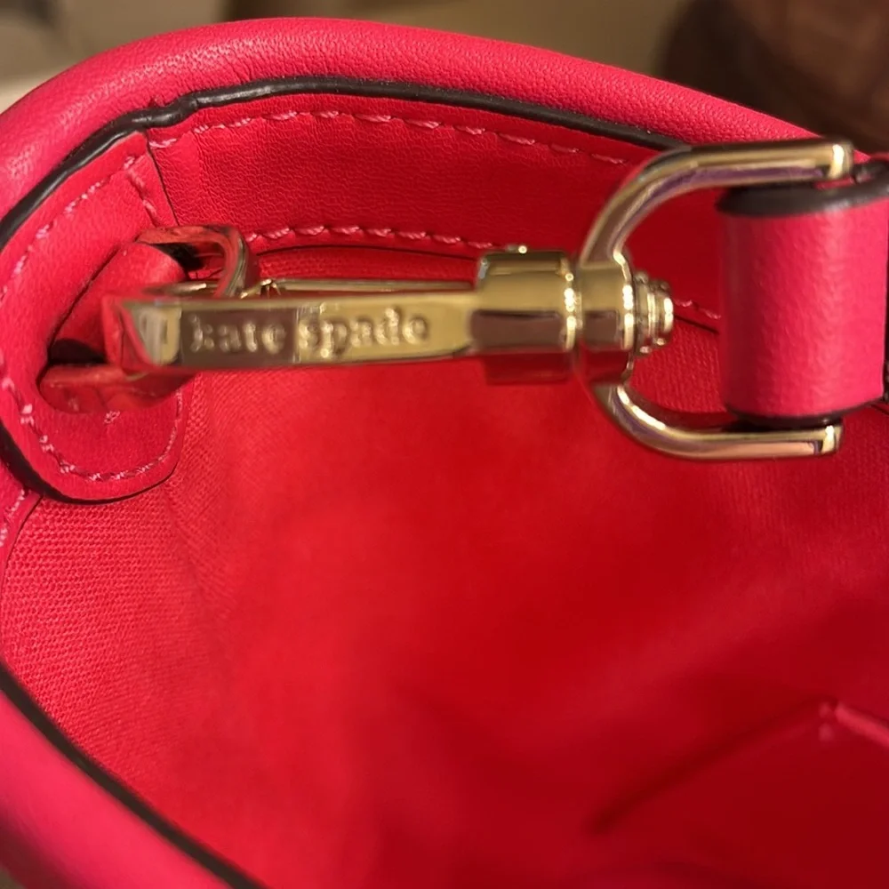 NWOT Kate Spade Straw Satchel Crossbody
Bag Pink/ Cream - Picture 8 of 11